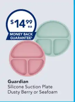 Amcal Pharmacies Guardian Silicone Suction Plate Dusty Berry or Seafoam offer