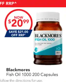 Amcal Pharmacies Blackmores Fish Oil 1000 offer