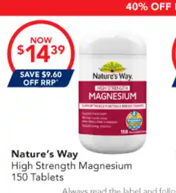 Amcal Pharmacies Nature's Way Magnesium + Turmeric offer