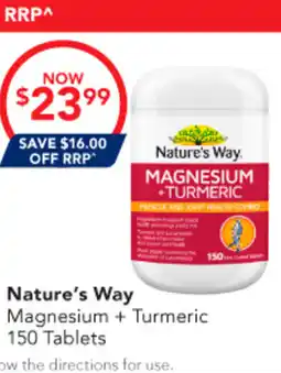 Amcal Pharmacies Nature's Way Magnesium + Turmeric offer