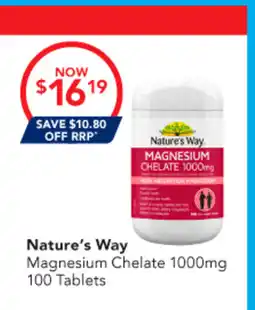 Amcal Pharmacies Nature's Way Magnesium Chelate 1000mg offer