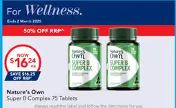 Amcal Pharmacies Nature's Own Super B Complex offer