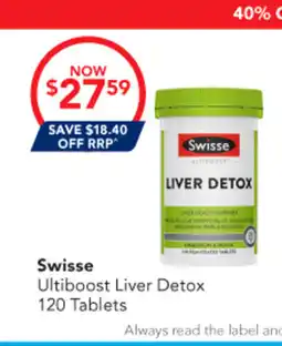 Amcal Pharmacies Swisse Ultiboost Liver Detox offer