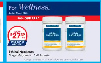 Amcal Pharmacies Ethical Nutrients Mega Magnesium offer