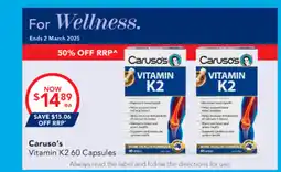 Amcal Pharmacies Caruso's Vitamin K2 offer