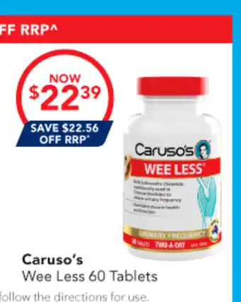 Amcal Pharmacies Caruso's Wee Less offer