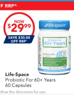 Amcal Pharmacies Life-Space Probiotic For 60+ Years offer