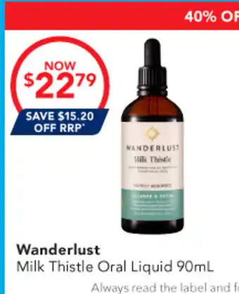 Amcal Pharmacies Wanderlust Milk Thistle Oral Liquid offer