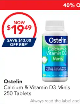 Amcal Pharmacies Ostelin Calcium& Vitamin D3 Minis offer