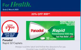 Amcal Pharmacies Panadol Rapid offer