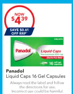 Amcal Pharmacies Panadol Liquid Caps offer