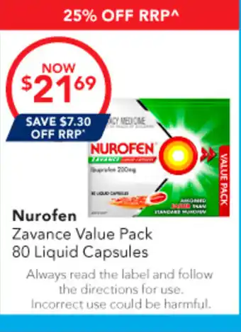 Amcal Pharmacies Nurofen Zavance Value Pack offer