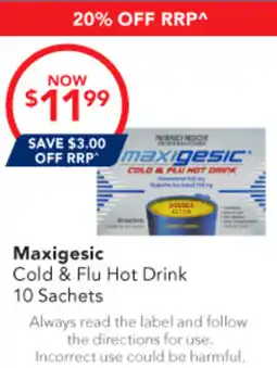 Amcal Pharmacies Maxigesic Cold & Flu Hot Drink offer