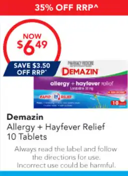 Amcal Pharmacies Demazin Allergy + Hayfever Relief offer