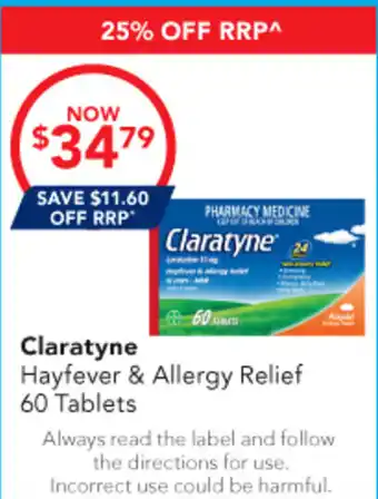 Amcal Pharmacies Claratyne Hayfever & Allergy Relief offer