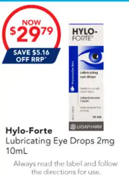 Amcal Pharmacies Hylo-Forte Lubricating Eye Drops 2mg offer