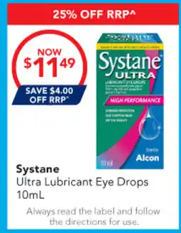 Amcal Pharmacies Systane Ultra Lubricant Eye Drops offer