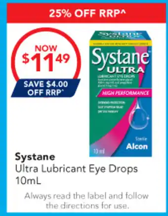 Amcal Pharmacies Systane Ultra Lubricant Eye Drops offer