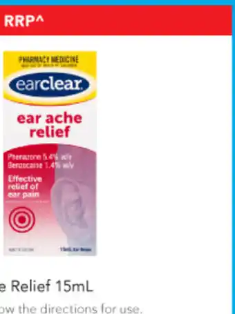 Amcal Pharmacies Earclear Ear Ache Relief offer