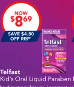 Amcal Pharmacies Telfast Kid's Oral Liquid Paraben Free offer