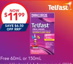 Amcal Pharmacies Telfast Kid's Oral Liquid Paraben Free offer