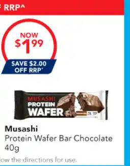 Amcal Pharmacies Musashi Protein Wafer Bar Chocolate offer