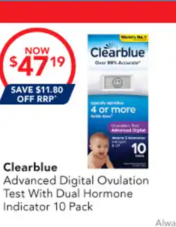 Amcal Pharmacies Clearblue Advanced Digital Ovulation Test With Dual Hormone offer