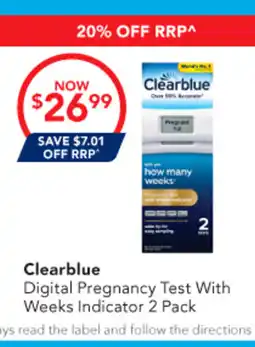 Amcal Pharmacies Clearblue Digital Pregnancy Test With Weeks Indicator offer