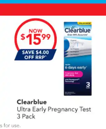 Amcal Pharmacies Clearblue Ultra Early Pregnancy Test offer