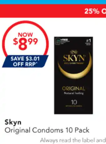 Amcal Pharmacies Skyn Original Condoms offer