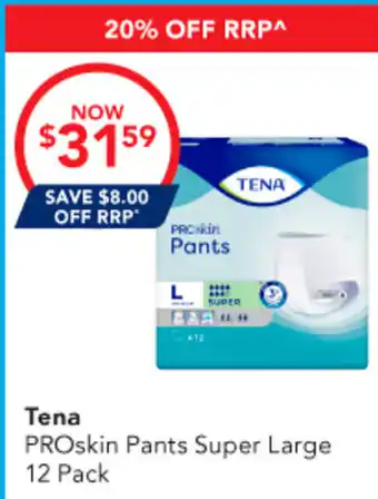 Amcal Pharmacies Tena PROskin Pants Super Large offer