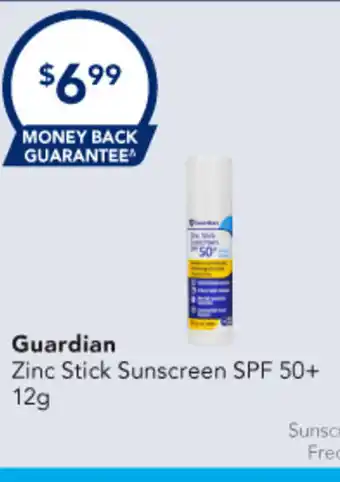 Amcal Pharmacies Guardian Zinc Stick Sunscreen SPF 50+ offer