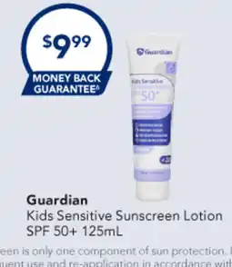 Amcal Pharmacies Guardian Kids Sensitive Sunscreen Lotion SPF 50+ offer