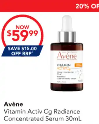 Amcal Pharmacies Avène Vitamin Activ Cg Radiance Concentrated Serum offer