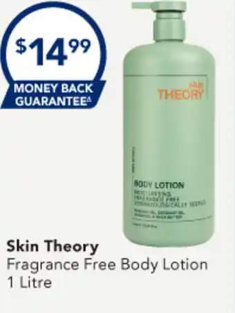 Amcal Pharmacies Skin Theory Fragrance Free Body Lotion offer