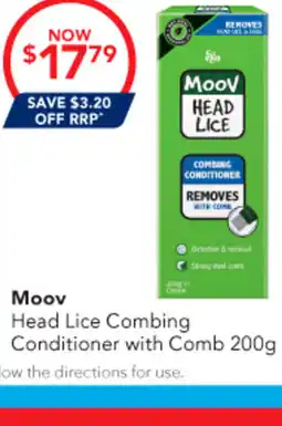 Amcal Pharmacies Moov Head Lice Combing Conditioner with Comb offer