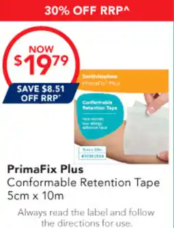 Amcal Pharmacies PrimaFix Plus Conformable Retention Tape 5cm x 10m offer