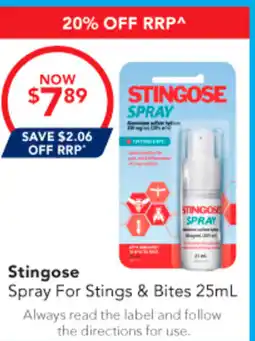 Amcal Pharmacies Stingose Spray For Stings & Bites offer