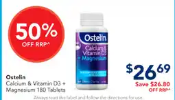 Amcal Pharmacies Ostelin Calcium & Vitamin D3 + Magnesium offer