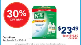 Amcal Pharmacies Opti-Free Replenish 2 x 300mL offer