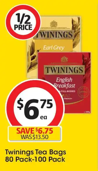 Coles Twinings Tea Bags offer