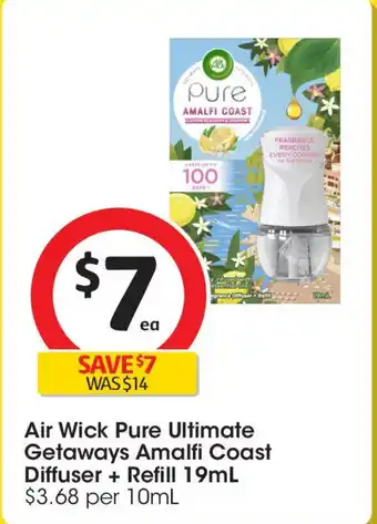 Coles Air Wick Pure Ultimate Getaways Amalfi Coast Diffuser + Refill offer