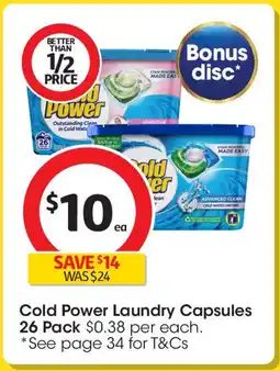 Coles Cold Power Laundry Capsules offer