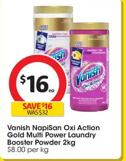 Coles Vanish Napisan Oxi Action Gold Multi Power Laundry Booster Powder offer