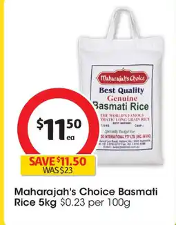 Coles Maharajah's Choice Basmati Rice offer