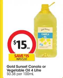 Coles Gold Sunset Canola or Vegetable Oil offer