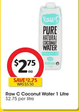 Coles Raw C Coconut Water offer