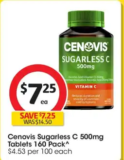 Coles Cenovis Sugarless C 500mg Tablets offer