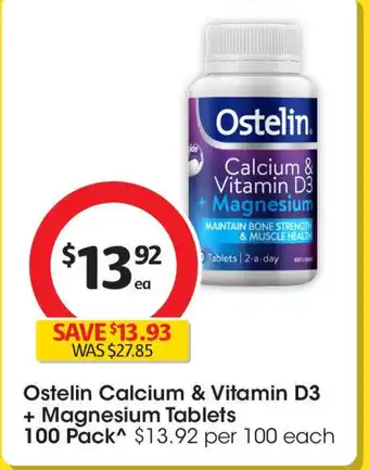 Coles Ostelin Calcium & Vitamin D3 + Magnesium Tablets offer