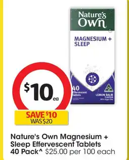 Coles Nature's Own Magnesium + Sleep Effervescent Tablets offer